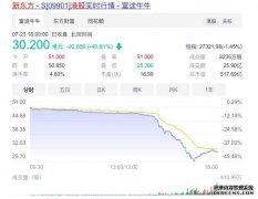 新东方港股大跌超40% 新东方在线跌28%